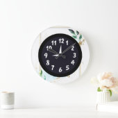 Rustikales, einzigartiges Weiß Aquamarin Große Wanduhr (Zuhause)