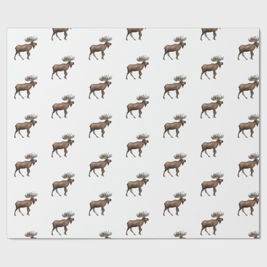 Rustikales Elch Print Geschenkpapier (Flach)