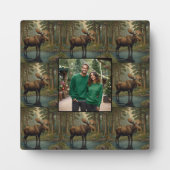 Rustikales Elchhirsch Foto Fotoplatte (Vorderseite)