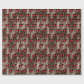 rustikales Elchkachelmuster Weihnachten Geschenkpapier (Flach)