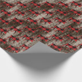 rustikales Elchkachelmuster Weihnachten Geschenkpapier (Ecke)