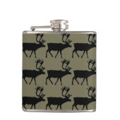 Rustikales Elchmoormuster Flachmann (Vorderseite)