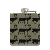 Rustikales Elchmoormuster Flachmann (Rückseite)