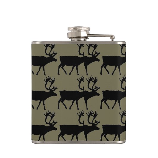 Rustikales Elchmoormuster Flachmann (Rückseite)