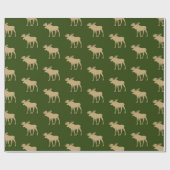 Rustikales Elchmuster Geschenkpapier (Flach)