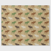 Rustikales Elchmuster Geschenkpapier (Flach)