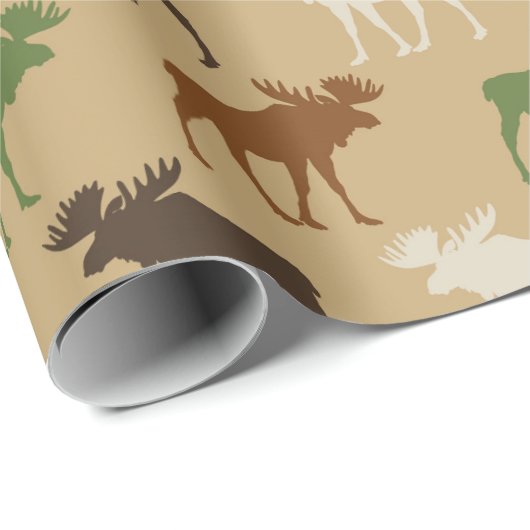 Rustikales Elchmuster Geschenkpapier (Rolleneckpunkt)
