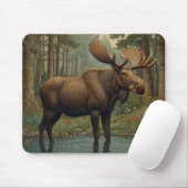 Rustikales Elchwald verzauberter Wald Mousepad (Mit Mouse)