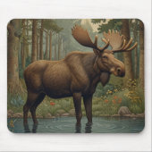 Rustikales Elchwald verzauberter Wald Mousepad (Vorne)