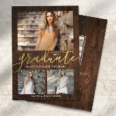 Rustikales Elegance 4-Foto Collage Abschluss Annou Ankündigung