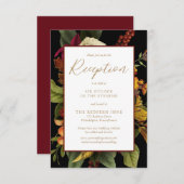 Rustikales Elegance Blumenstrauß Hochzeitsempfang Begleitkarte (Vorne/Hinten)