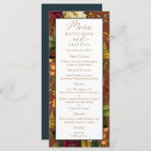 Rustikales Elegance Blumenstrauß Hochzeitsempfang Menükarte (Vorne/Hinten)