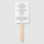 Rustikales Elegance EDITABLE COLOR Hochzeitsprogra Fächer (Rückseite)