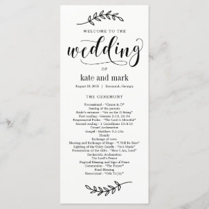 Rustikales Elegance EDITABLE COLOR Hochzeitsprogra Programm