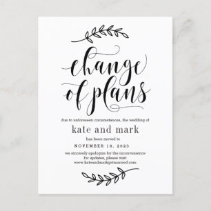 Rustikales Elegance EDITABLE FARBEN Hochzeitsupdat Postkarte