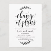 Rustikales Elegance EDITABLE FARBEN Hochzeitsupdat Postkarte (Vorderseite)