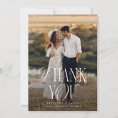 Rustikales Elegance-Foto Hochzeit Dankeskarte (Vorderseite)