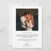 Rustikales Elegance-Foto Hochzeit Dankeskarte (Rückseite)