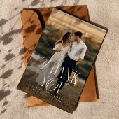 Rustikales Elegance-Foto Hochzeit Dankeskarte