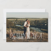 Rustikales Elegance-Foto Hochzeit Dankeskarte (Vorderseite)