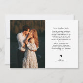 Rustikales Elegance-Foto Hochzeit Dankeskarte (Rückseite)