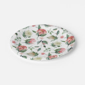 Rustikales Elegance Rosa Brautparty Pappteller (Schrägansicht)