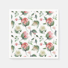 Rustikales Elegance Rosa Brautparty Serviette