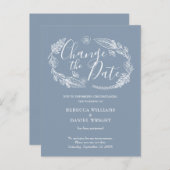 Rustikales Elegant ändert das Datum, an dem die Bl Ankündigungspostkarte (Vorne/Hinten)