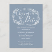 Rustikales Elegant ändert das Datum, an dem die Bl Ankündigungspostkarte (Vorderseite)