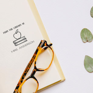 Rustikales Elegant Appleaus der Bibliothek Gummistempel