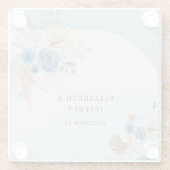 Rustikales Elegant Boho Dusty Blue Pampas Wedding Glasuntersetzer (Rückseite)