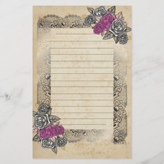 Rustikales Elegant einfach für sie Briefpapier (Rückseite)