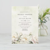 Rustikales Elegant Greenery Weißes Brautparty Einladung (Stehend Vorderseite)