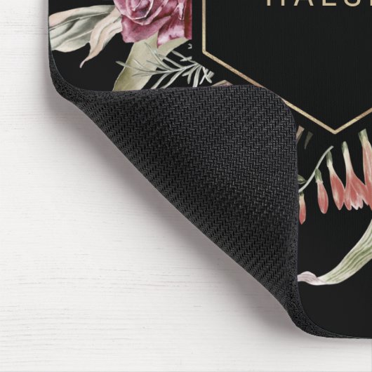 Rustikales Elegant mit geometrischem Rahmen Mousepad (Ecke)