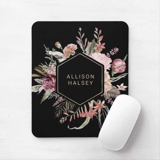 Rustikales Elegant mit geometrischem Rahmen Mousepad (Mit Mouse)