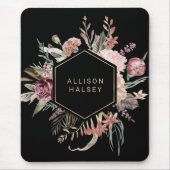 Rustikales Elegant mit geometrischem Rahmen Mousepad (Vorne)