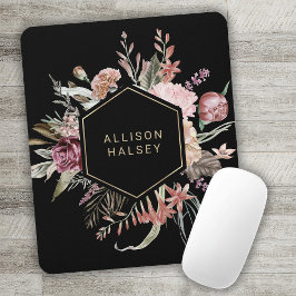 Rustikales Elegant mit geometrischem Rahmen Mousepad