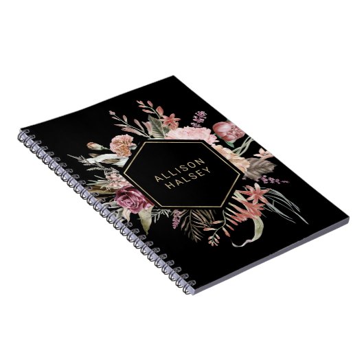 Rustikales Elegant mit geometrischem Rahmen Notizblock (Rechte Seite)