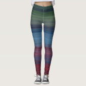 Rustikales Elegant Multicolor Aquamarin Frauen Leggings (Vorderseite)