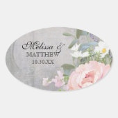 Rustikales Elegant Ovaler Aufkleber (Vorderseite)