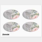 Rustikales Elegant Ovaler Aufkleber (Blatt)