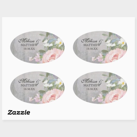 Rustikales Elegant Ovaler Aufkleber (Blatt)