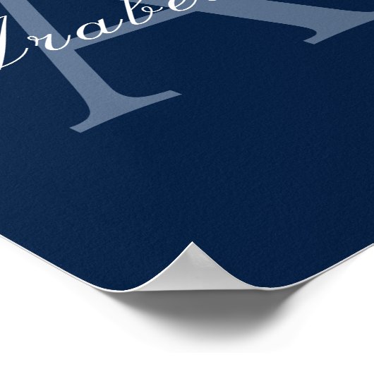 Rustikales Elegant Personalisierter Monogramm Name Poster (Ecke)