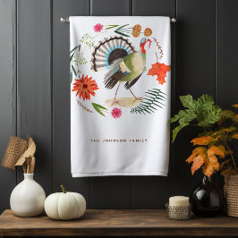 Rustikales Elegant Türkei Erntedank Botanisch Handtuch