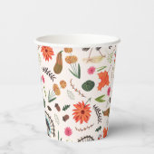 Rustikales Elegant Türkei Erntedank Muster Pappbecher (Rückseite)