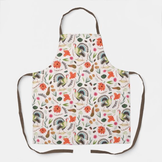 Rustikales Elegant Türkei Erntedank Pattern Schürze (Vorderseite)