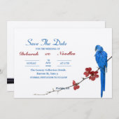 rustikales Elegant und einzigartiger Vogel Save th Einladung (Vorne/Hinten)