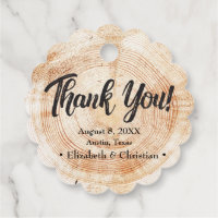 Rustikales Elegant Wedding Wood Cut Danke