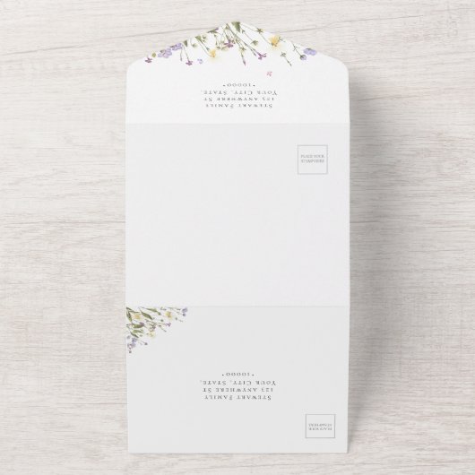 Rustikales Elegant Whimsical Boho UAWG Wedding All In One Einladung (Außenbereich)