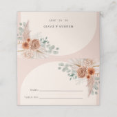 Rustikales Elegante Boho Terracotta Pampas Wedding Platzkarte (Außenseite Aufgefaltet)